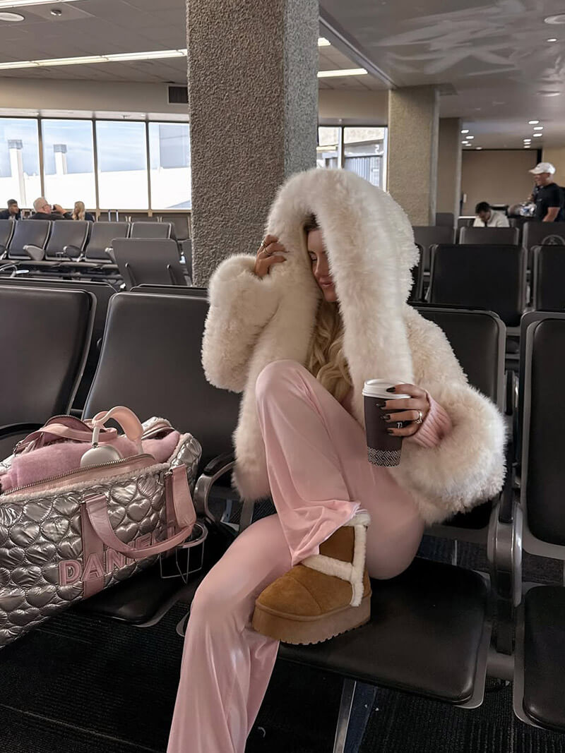 Veste oversize en fausse fourrure pour femme avec capuche XXL | Chaleur hivernale & style street