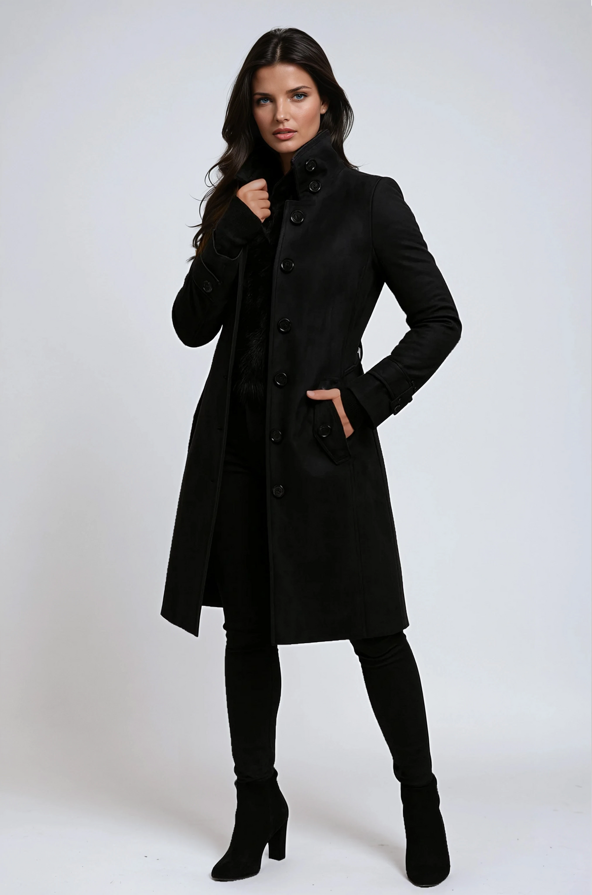 Manteau Long Unisexe à Col Haut | Élégance et Chaleur Hivernale