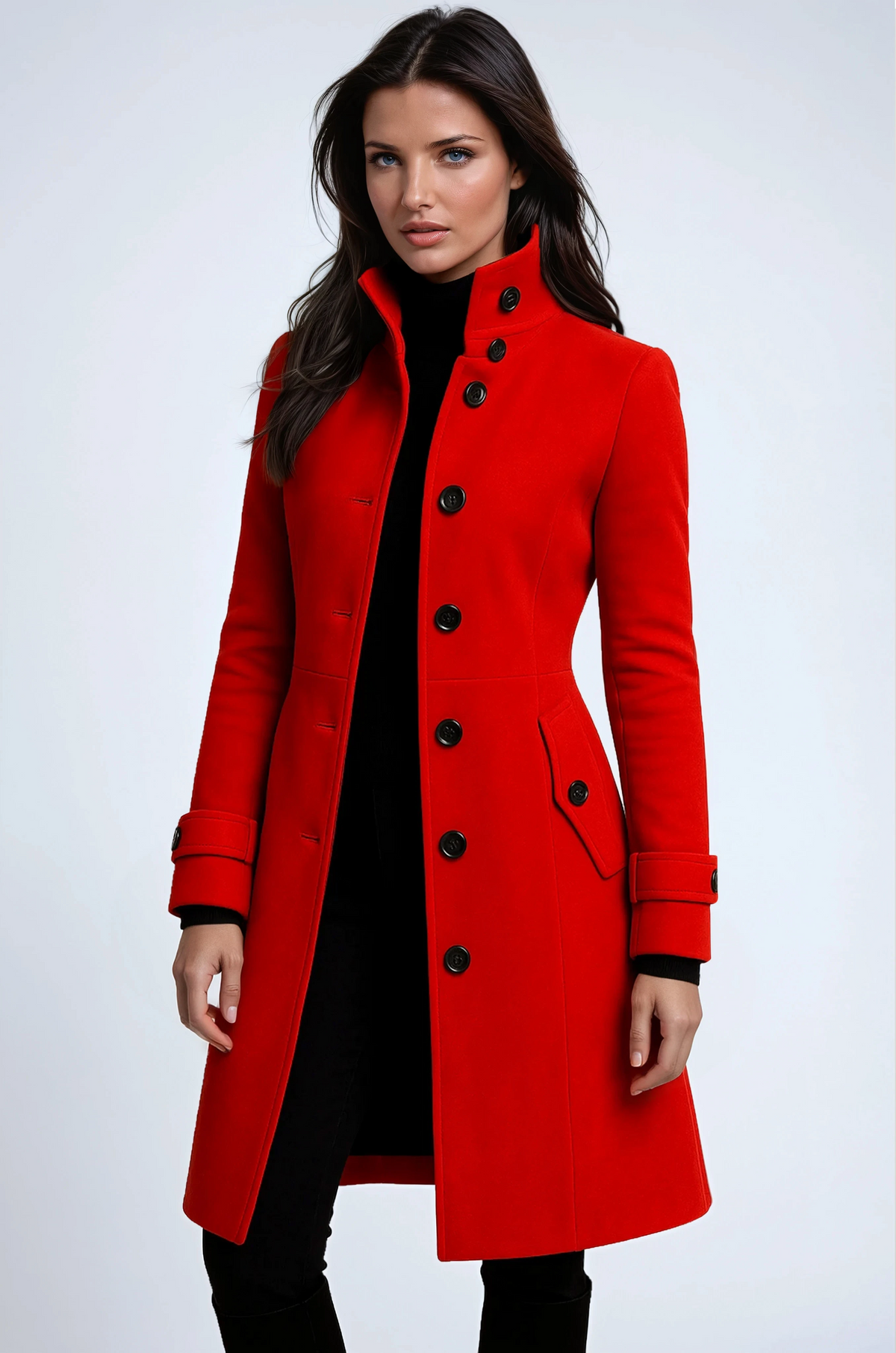 Manteau Long Unisexe à Col Haut | Élégance et Chaleur Hivernale