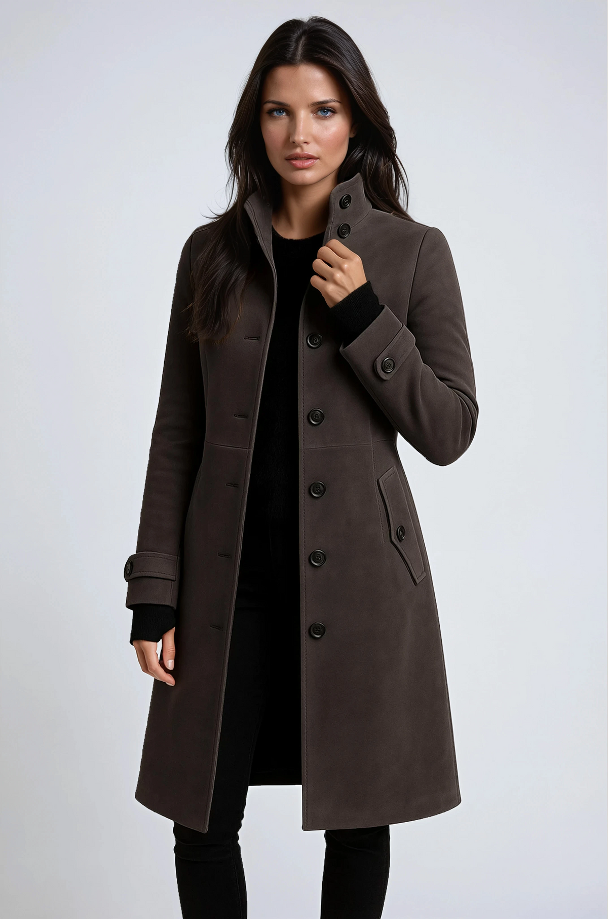 Manteau Long Unisexe à Col Haut | Élégance et Chaleur Hivernale