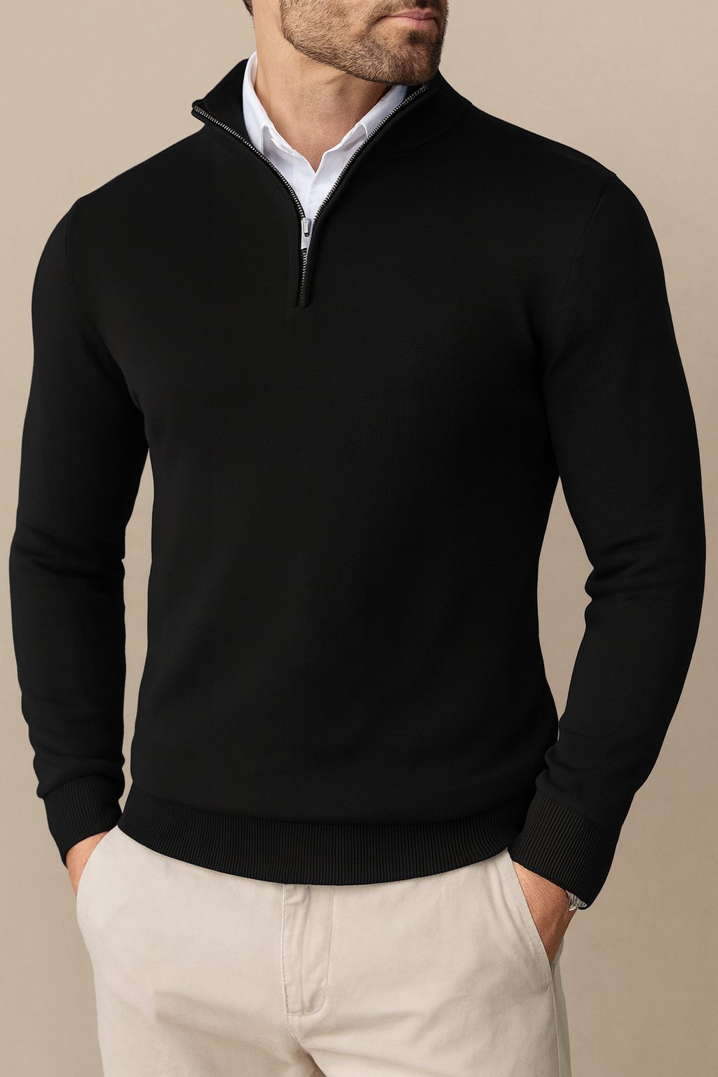 Pull pour homme avec demi-fermeture éclair – Confortable, Moderne & Polyvalent