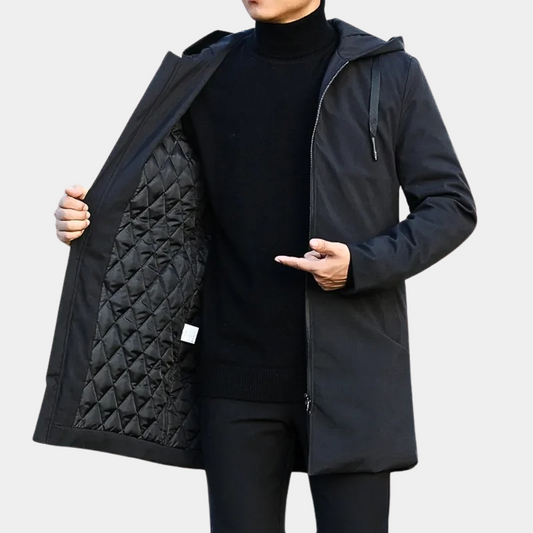 Everett | Manteau homme doublé à capuche – Veste d’hiver chaude et coupe-vent