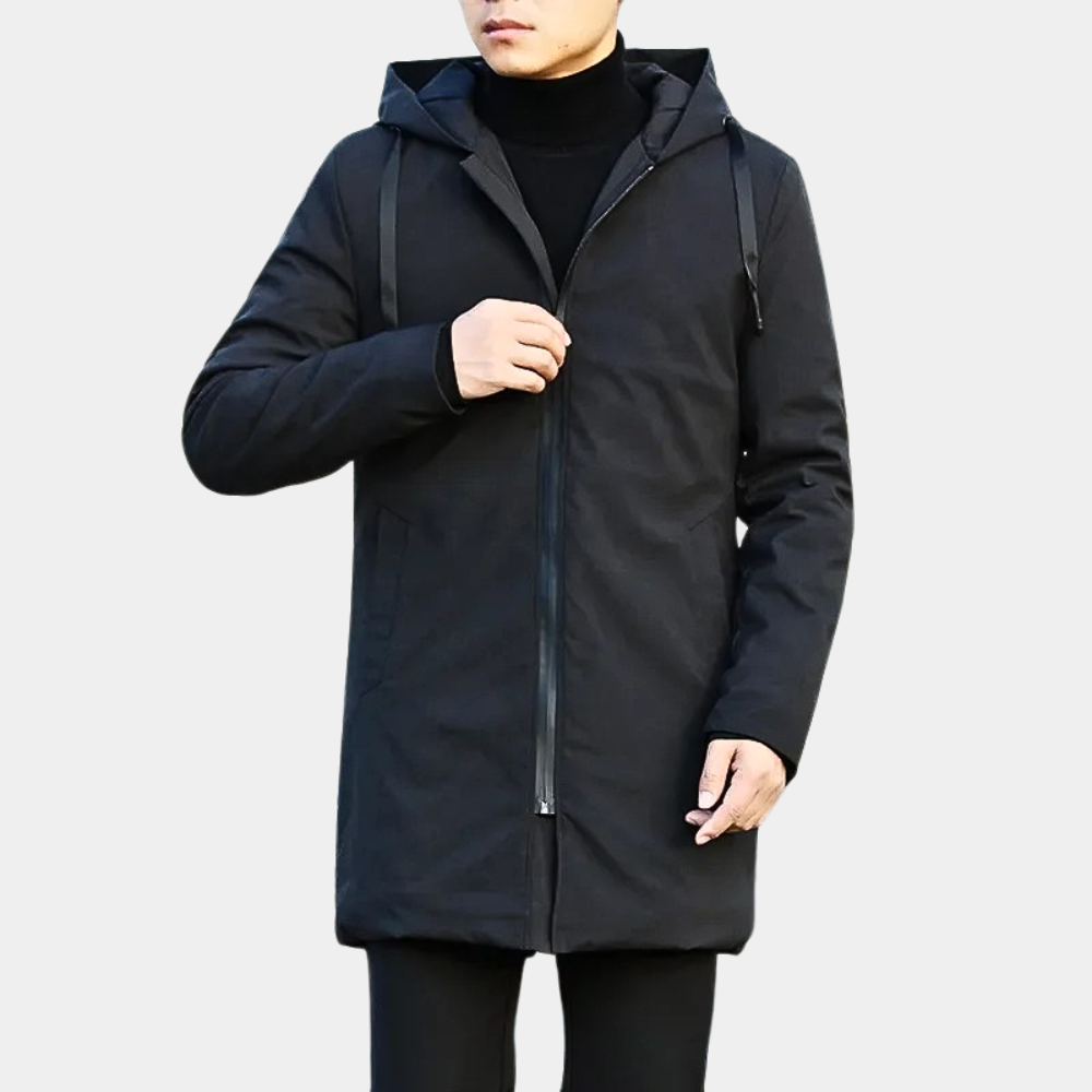 Everett | Manteau homme doublé à capuche – Veste d’hiver chaude et coupe-vent