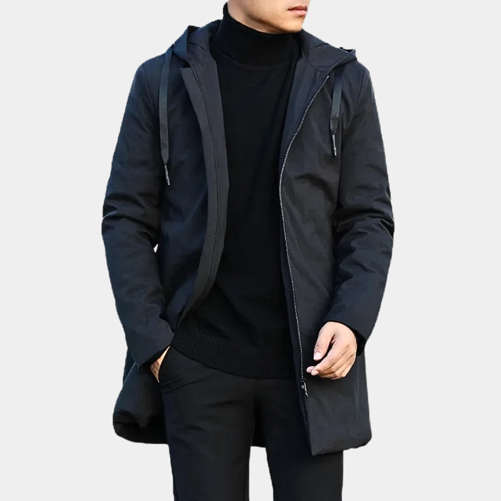 Everett | Manteau homme doublé à capuche – Veste d’hiver chaude et coupe-vent