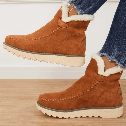 Sandrine | Bottines Hiver Femme Effet Suédé Doublure Polaire Confortable