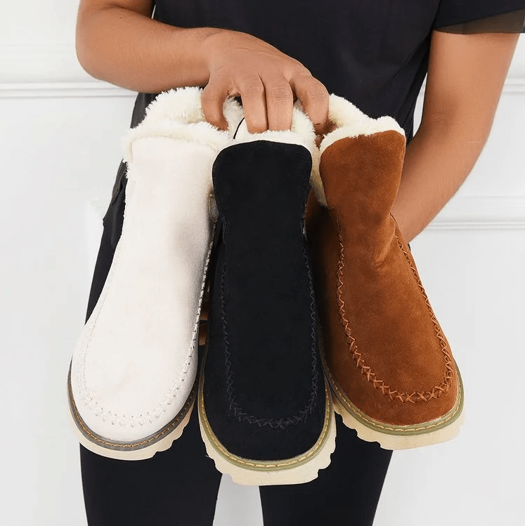 Sandrine | Bottines Hiver Femme Effet Suédé Doublure Polaire Confortable