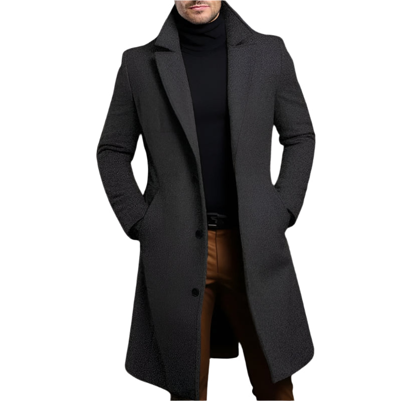 Manteau Homme Mi-Long en Laine et Cachemire | Élégance et Chaleur Premium