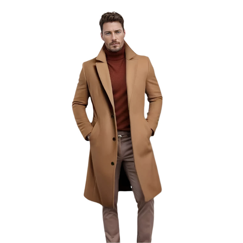 Manteau Homme Mi-Long en Laine et Cachemire | Élégance et Chaleur Premium