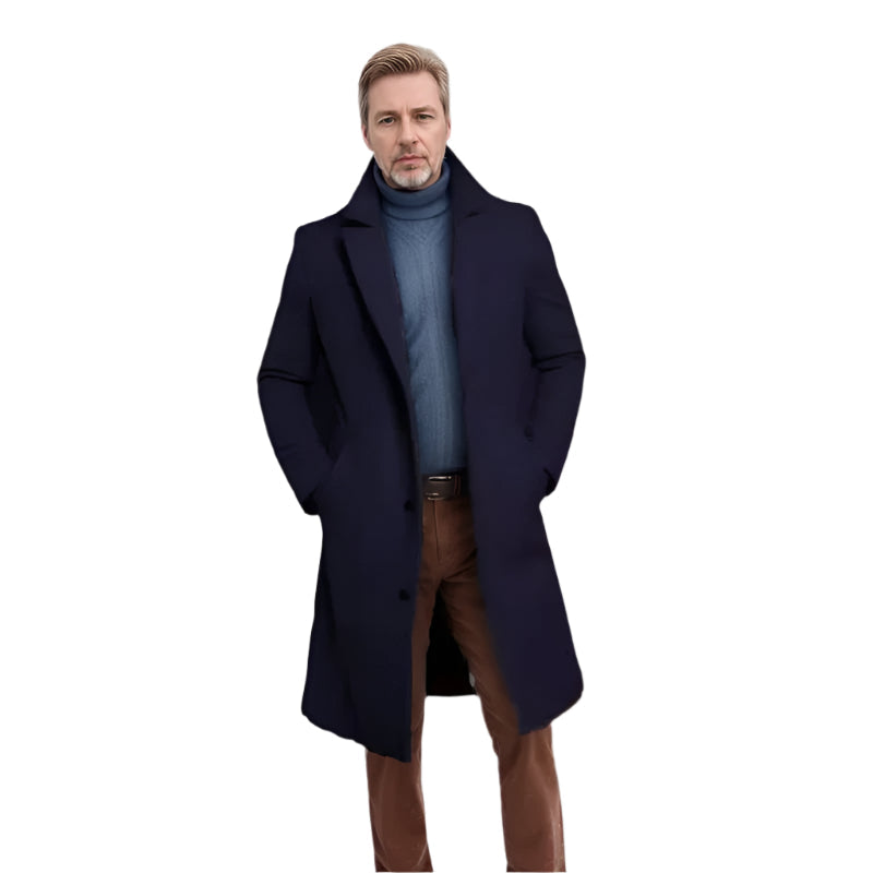 Manteau Homme Mi-Long en Laine et Cachemire | Élégance et Chaleur Premium