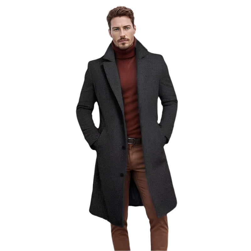 Manteau Homme Mi-Long en Laine et Cachemire | Élégance et Chaleur Premium