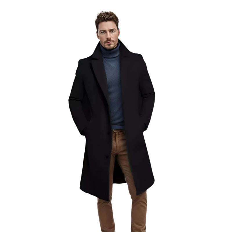 Manteau Homme Mi-Long en Laine et Cachemire | Élégance et Chaleur Premium