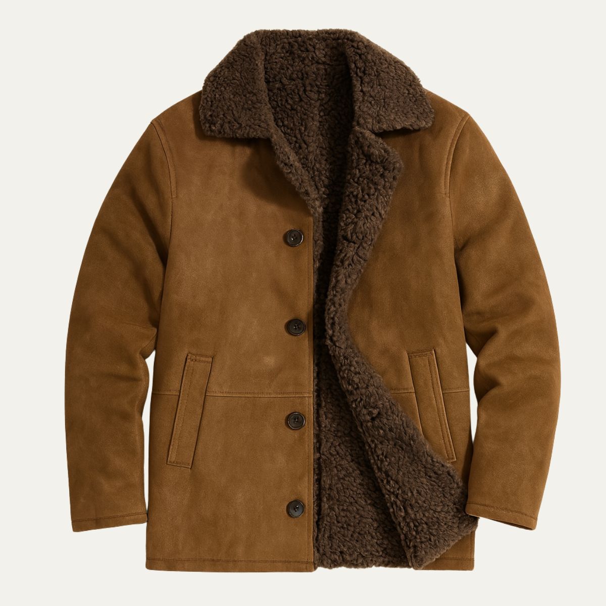 Manteau Hiver Homme | Shearling Luxueux et Élégance Classique