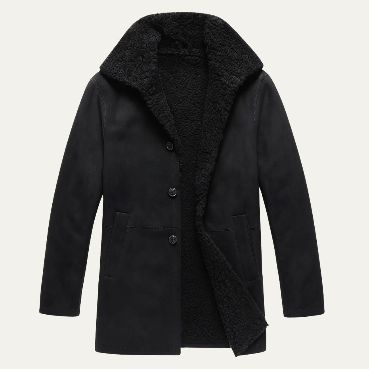 Manteau Hiver Homme | Shearling Luxueux et Élégance Classique