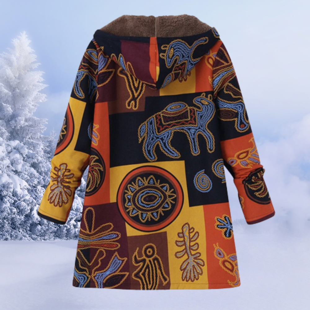Paloma | Veste Femme à Capuche Imprimée Doublée Polaire Confort et Style