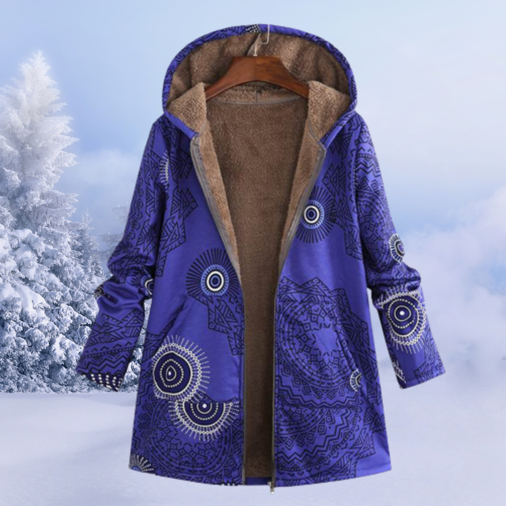 Paloma | Veste Femme à Capuche Imprimée Doublée Polaire Confort et Style