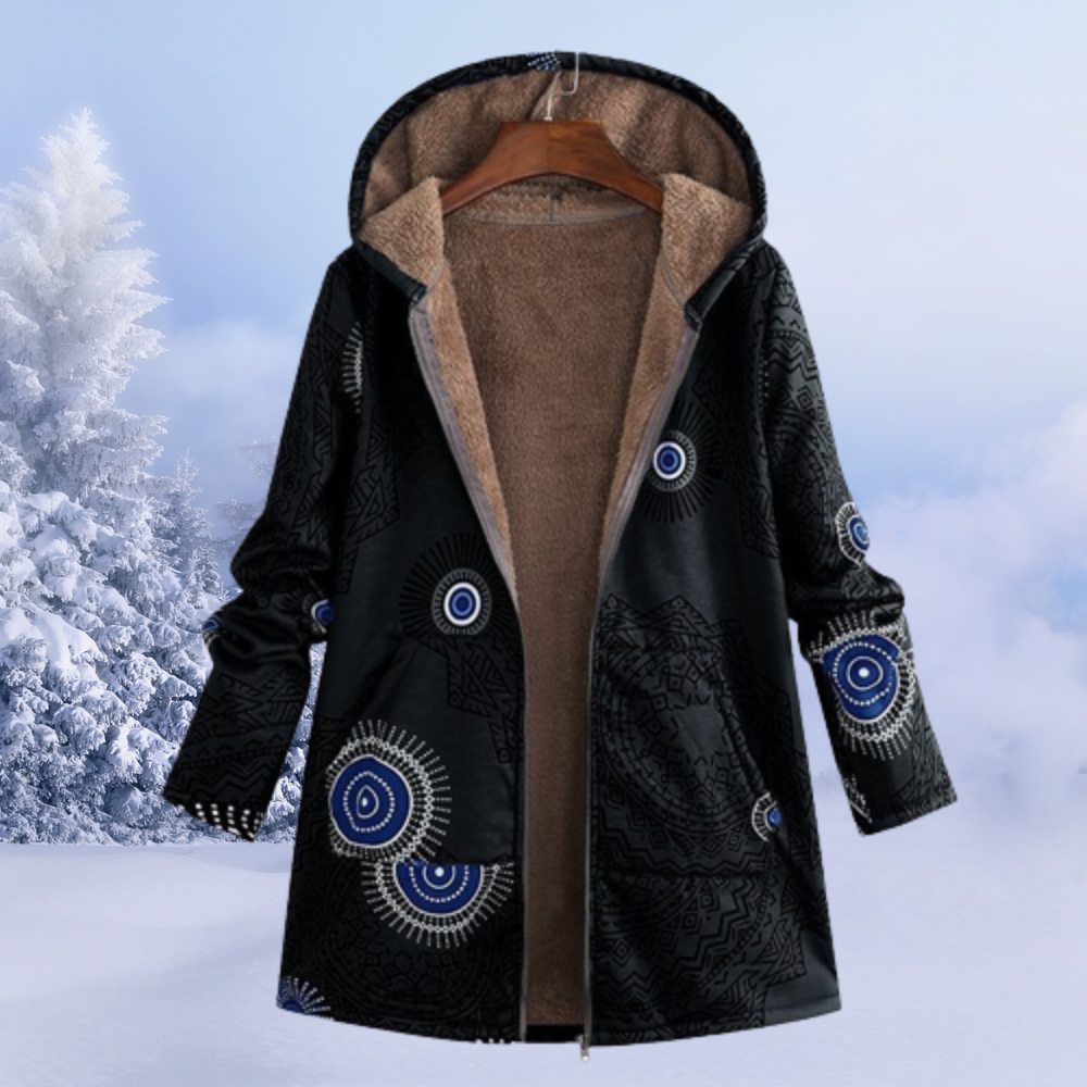 Paloma | Veste Femme à Capuche Imprimée Doublée Polaire Confort et Style