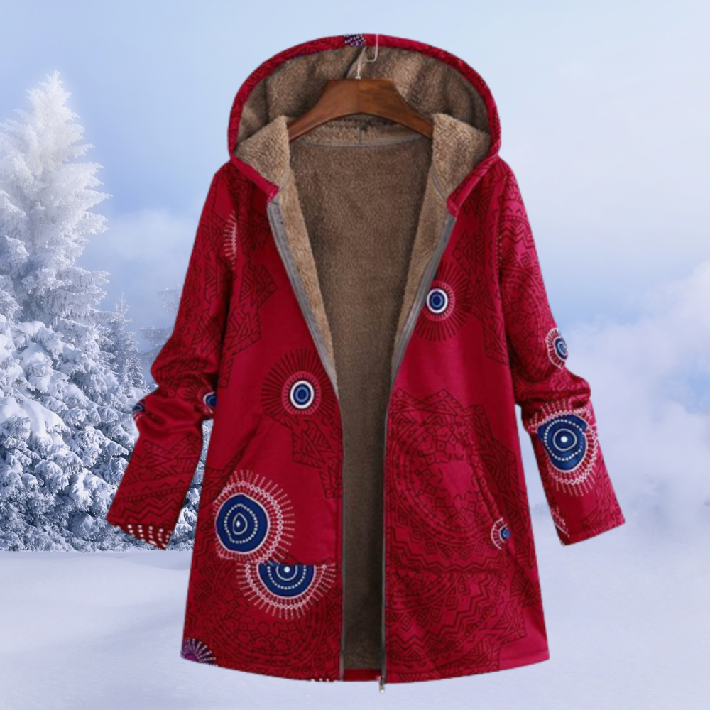 Paloma | Veste Femme à Capuche Imprimée Doublée Polaire Confort et Style
