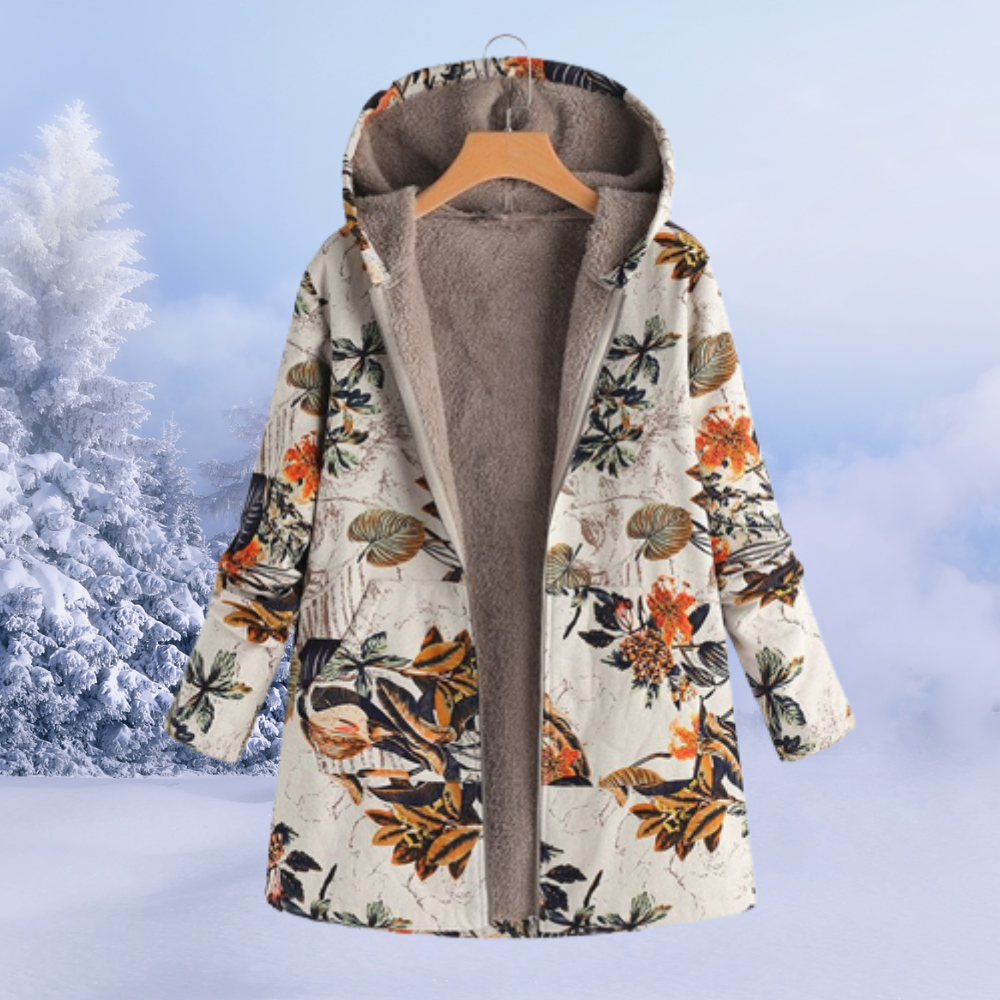 Paloma | Veste Femme à Capuche Imprimée Doublée Polaire Confort et Style