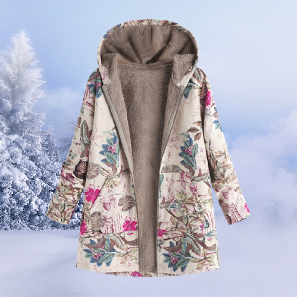 Paloma | Veste Femme à Capuche Imprimée Doublée Polaire Confort et Style