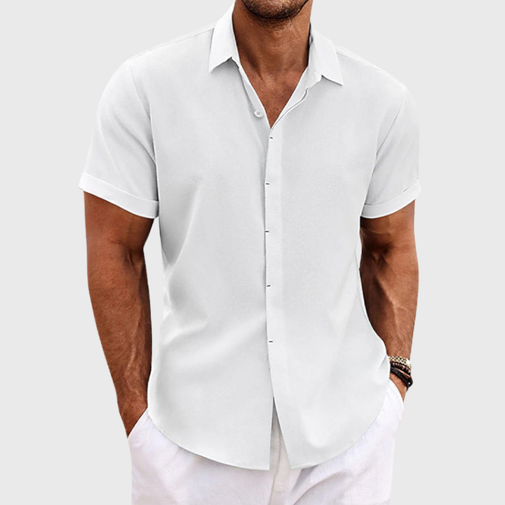Chemise en Lin à Manches Courtes pour Homme – Fraîcheur & Élégance Naturelle