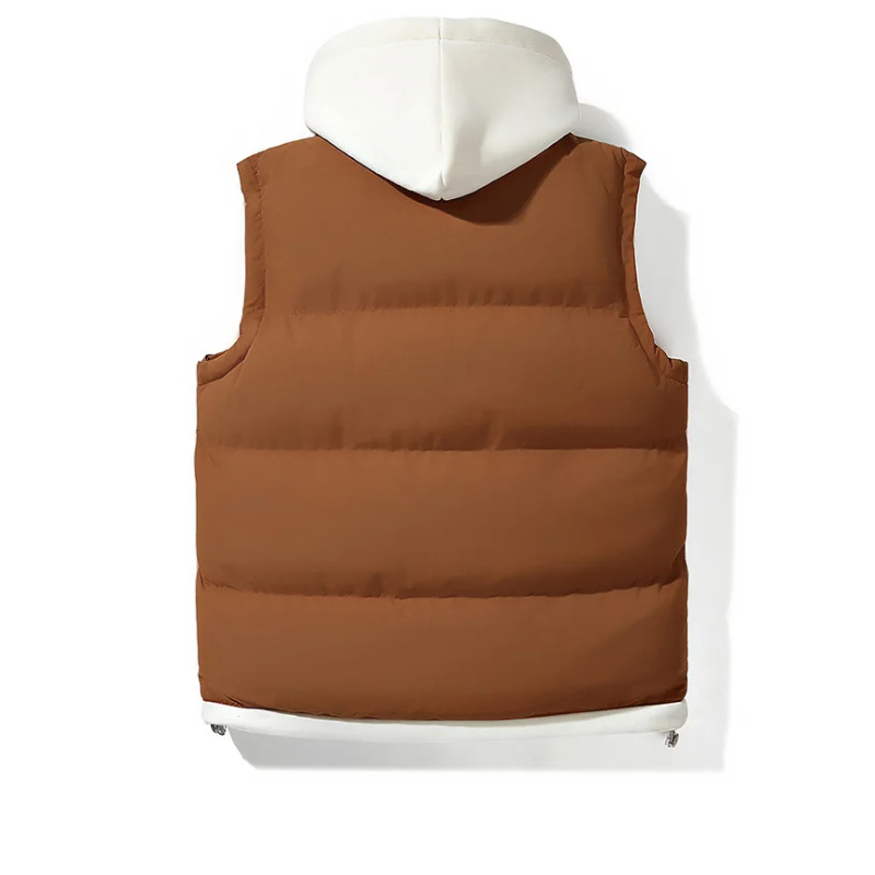 Veste sans manches matelassée à capuche – Moderne, chaude & polyvalente