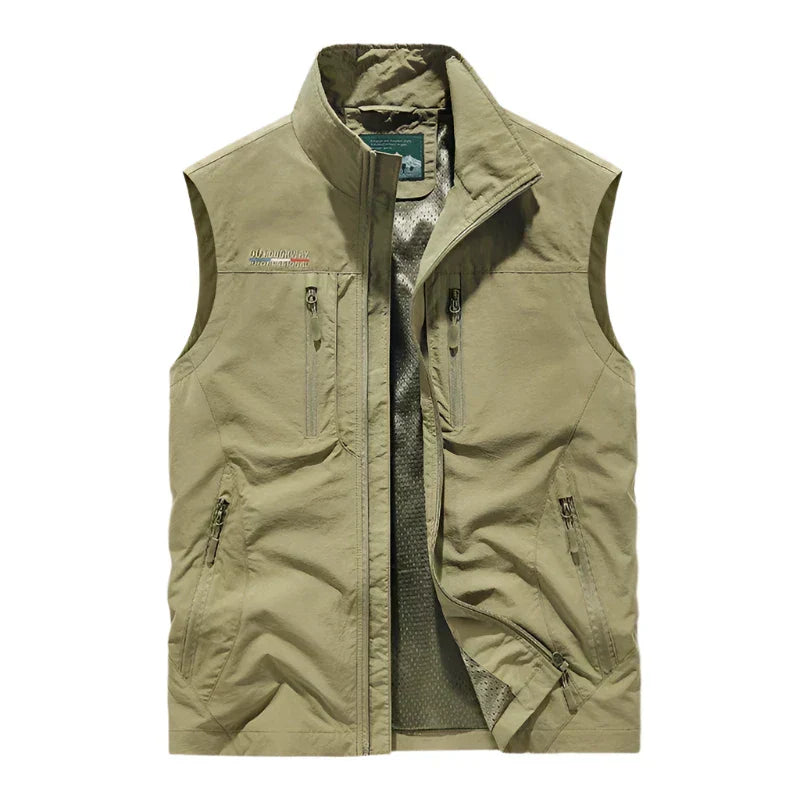 Hunter | Gilet homme classique à col montant – Léger avec multiples poches zippées pour saisons intermédiaires