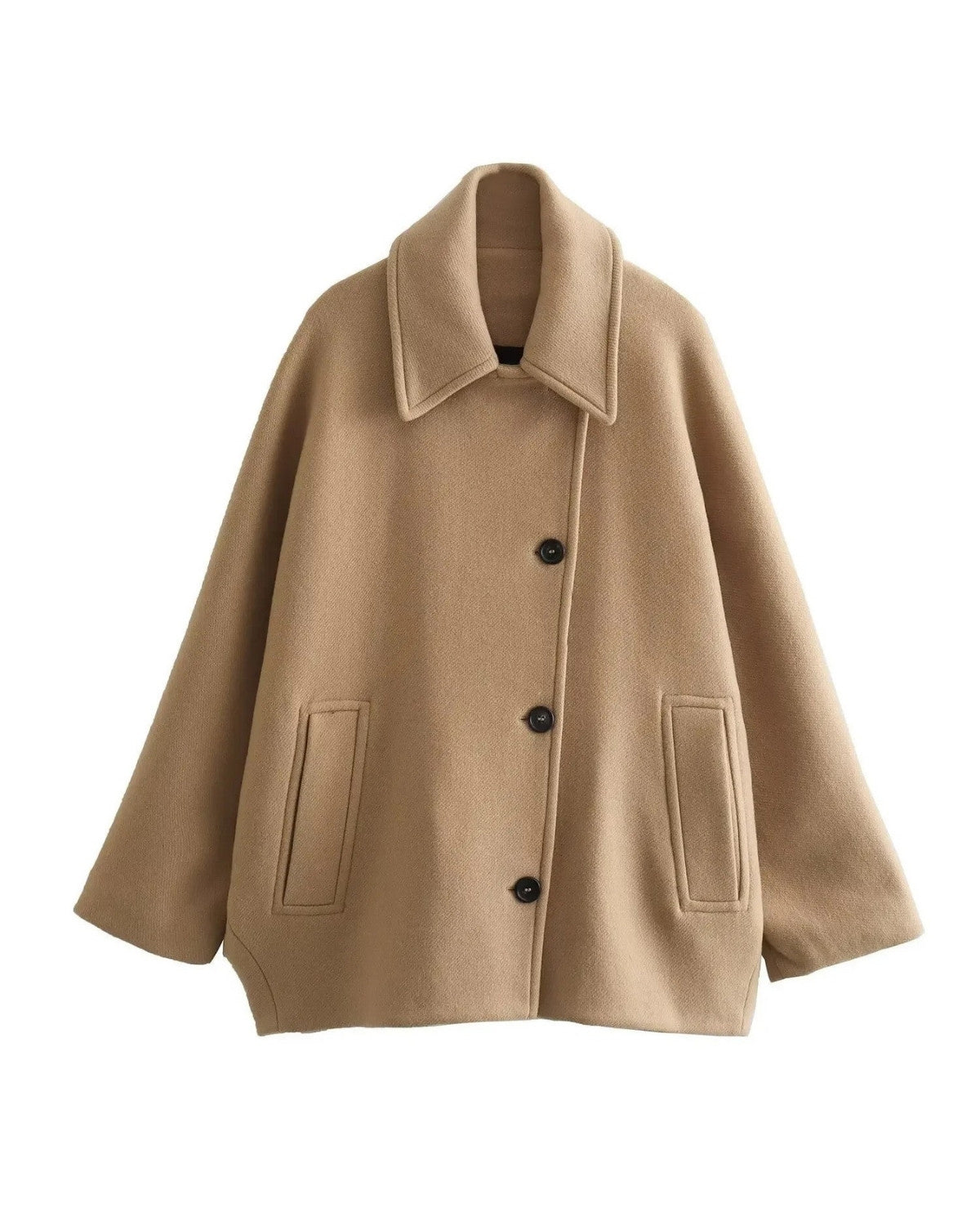 Suzanne | Manteau Oversize en Laine avec Boutons pour Femmes