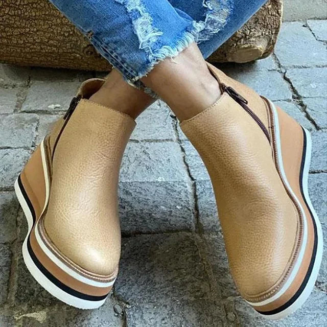 Aimée | Bottines Plateformes Élégantes avec Fermeture Éclair Latérale pour Femme