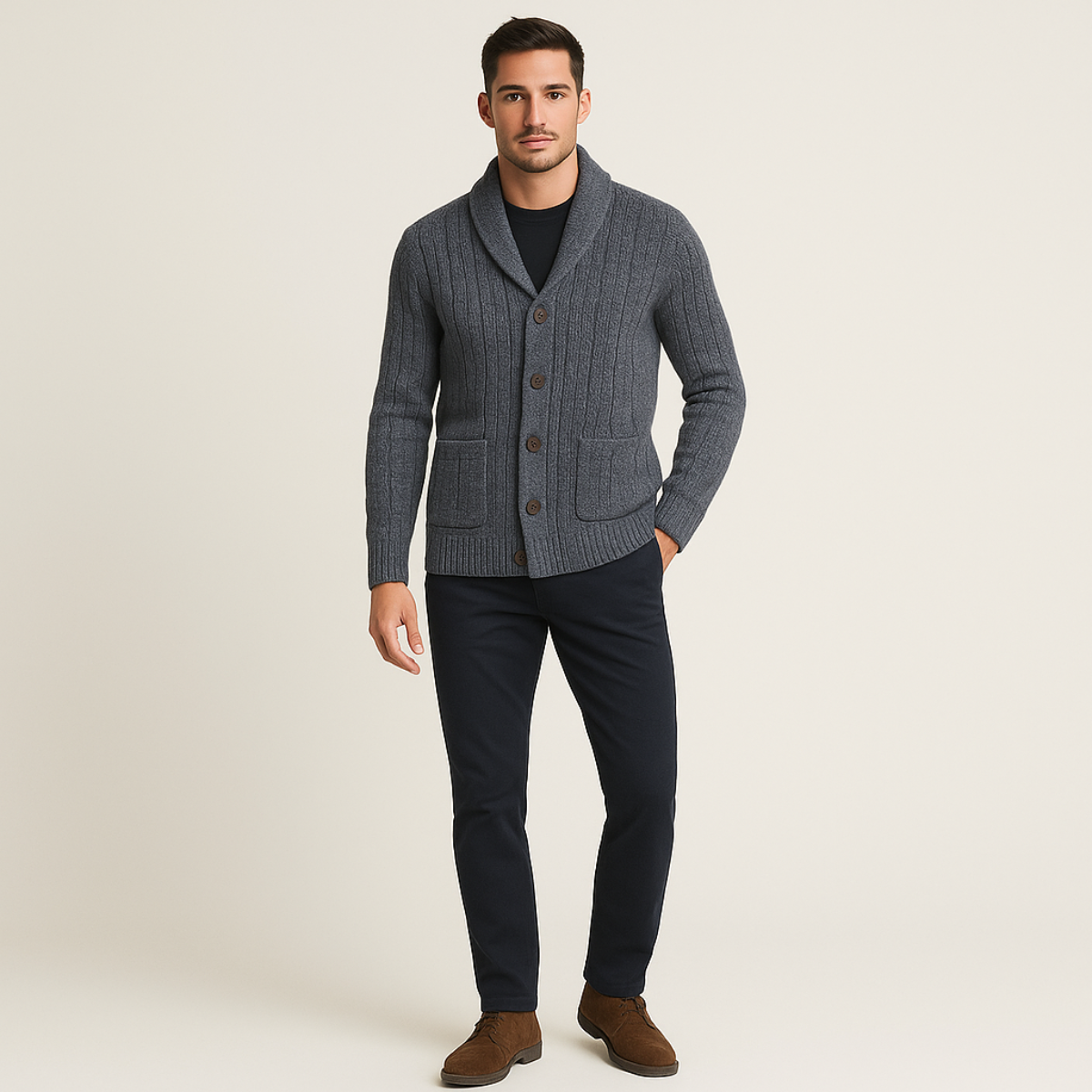 Cardigan Homme en Cachemire | Confort Luxueux et Style Élégant