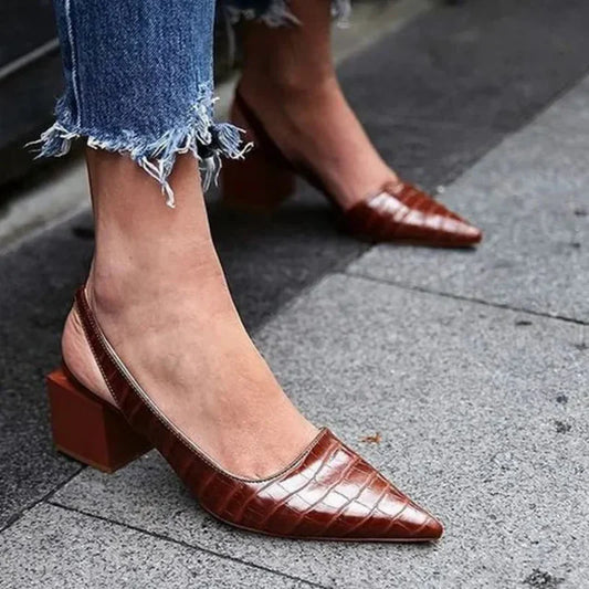 Ornella | Sandales Femme Élégantes à Talon Slingback Bout Pointu Fermé