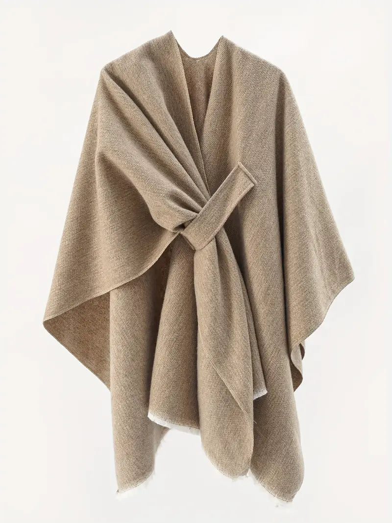 Asymmetrical Drape Shawl | Châle Oversize avec Ceinture pour Automne & Hiver