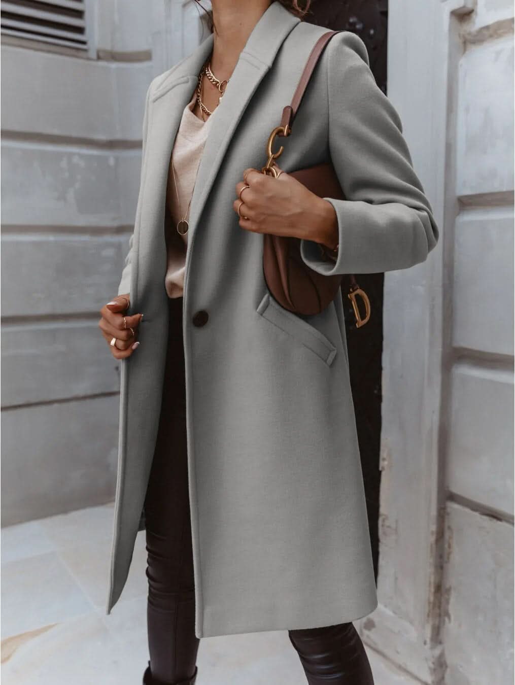 Long Tailored Coat Femme | Manteau Long Élégant & Structuré