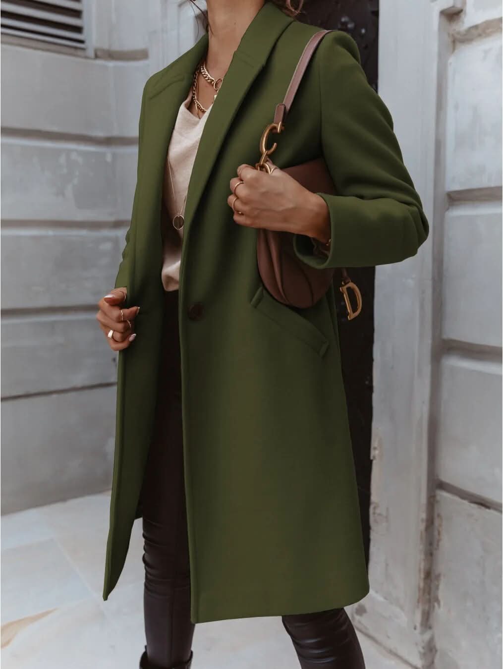 Long Tailored Coat Femme | Manteau Long Élégant & Structuré