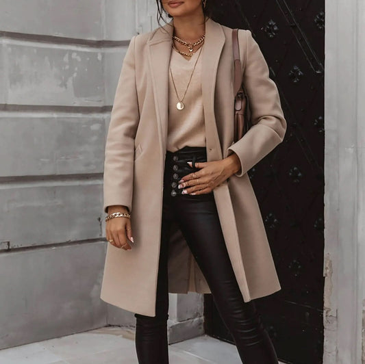 Long Tailored Coat Femme | Manteau Long Élégant & Structuré