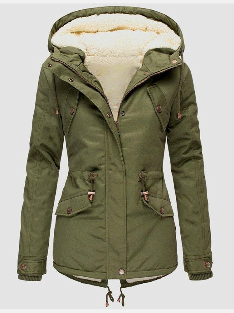 Veste Hiver Femme Doublée Polaire | Capuche Ajustable & Coupe Structurée