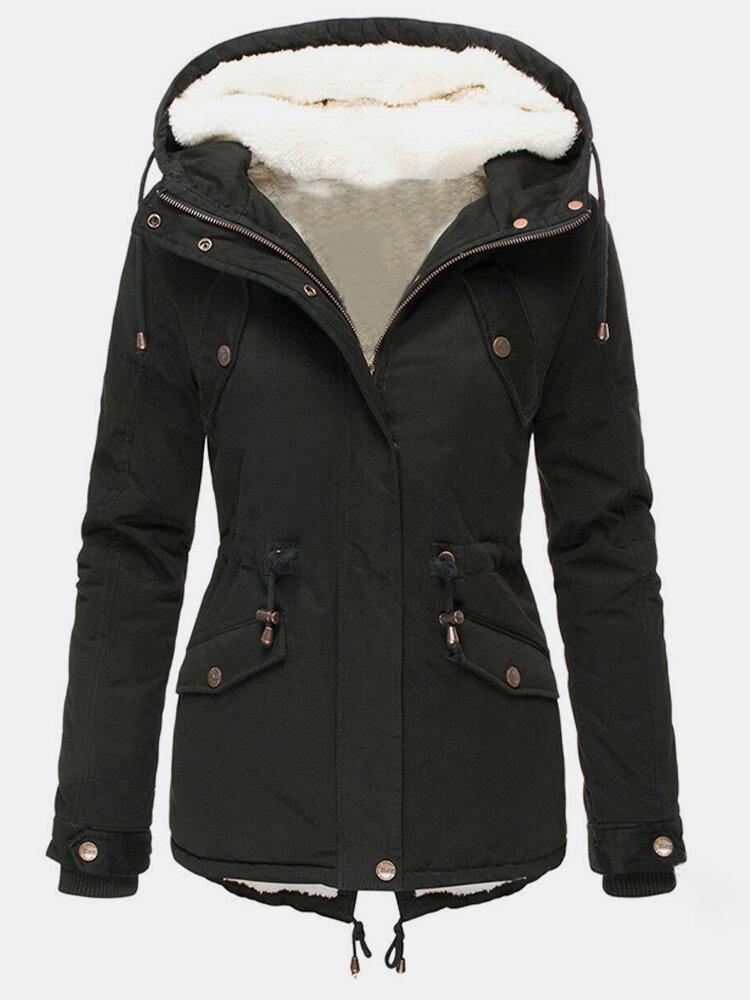 Veste Hiver Femme Doublée Polaire | Capuche Ajustable & Coupe Structurée