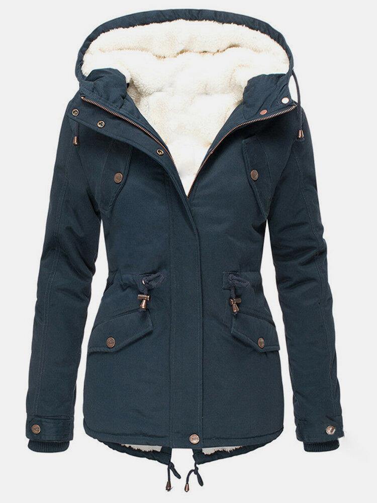 Veste Hiver Femme Doublée Polaire | Capuche Ajustable & Coupe Structurée