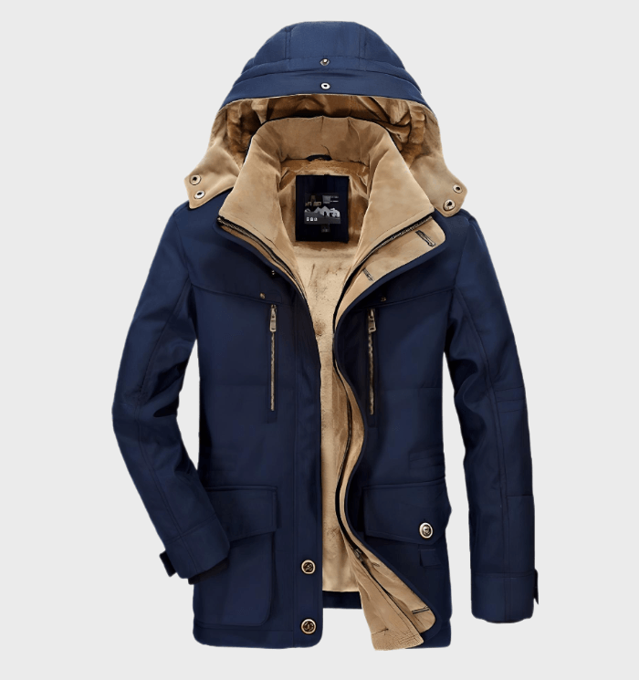 Isaac | Parka Homme Hiver Moderne à Capuche | Veste Chaude Doublée Polaire