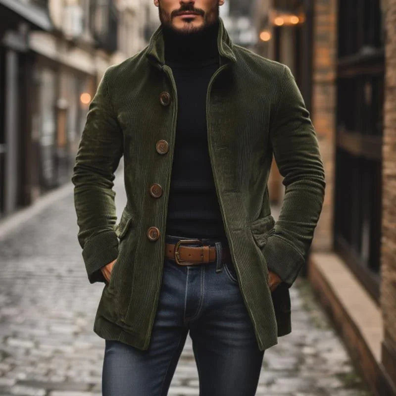 Veste Homme en Velours à Col Montant | Élégance et Style Masculin