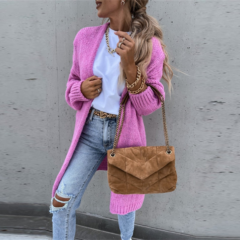 Sylvie | Cardigan Long en Maille Douce pour Femme | Gilet Oversize Élégant et Confortable