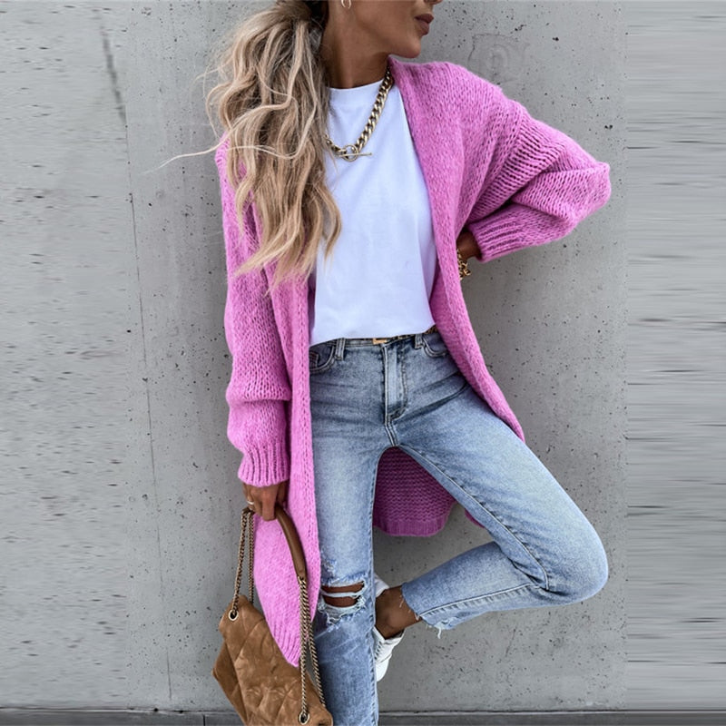 Sylvie | Cardigan Long en Maille Douce pour Femme | Gilet Oversize Élégant et Confortable
