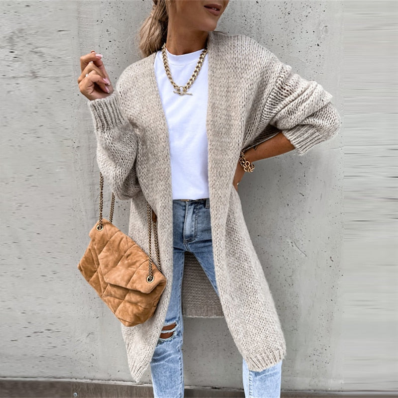 Sylvie | Cardigan Long en Maille Douce pour Femme | Gilet Oversize Élégant et Confortable
