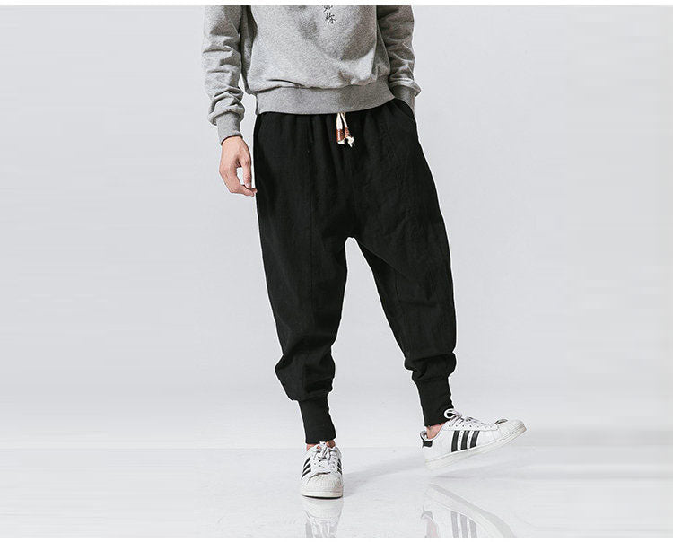 Angevin | Pantalon Jogger Homme Harem Fit Taille Élastique à Cordon, Style Baggy Moderne