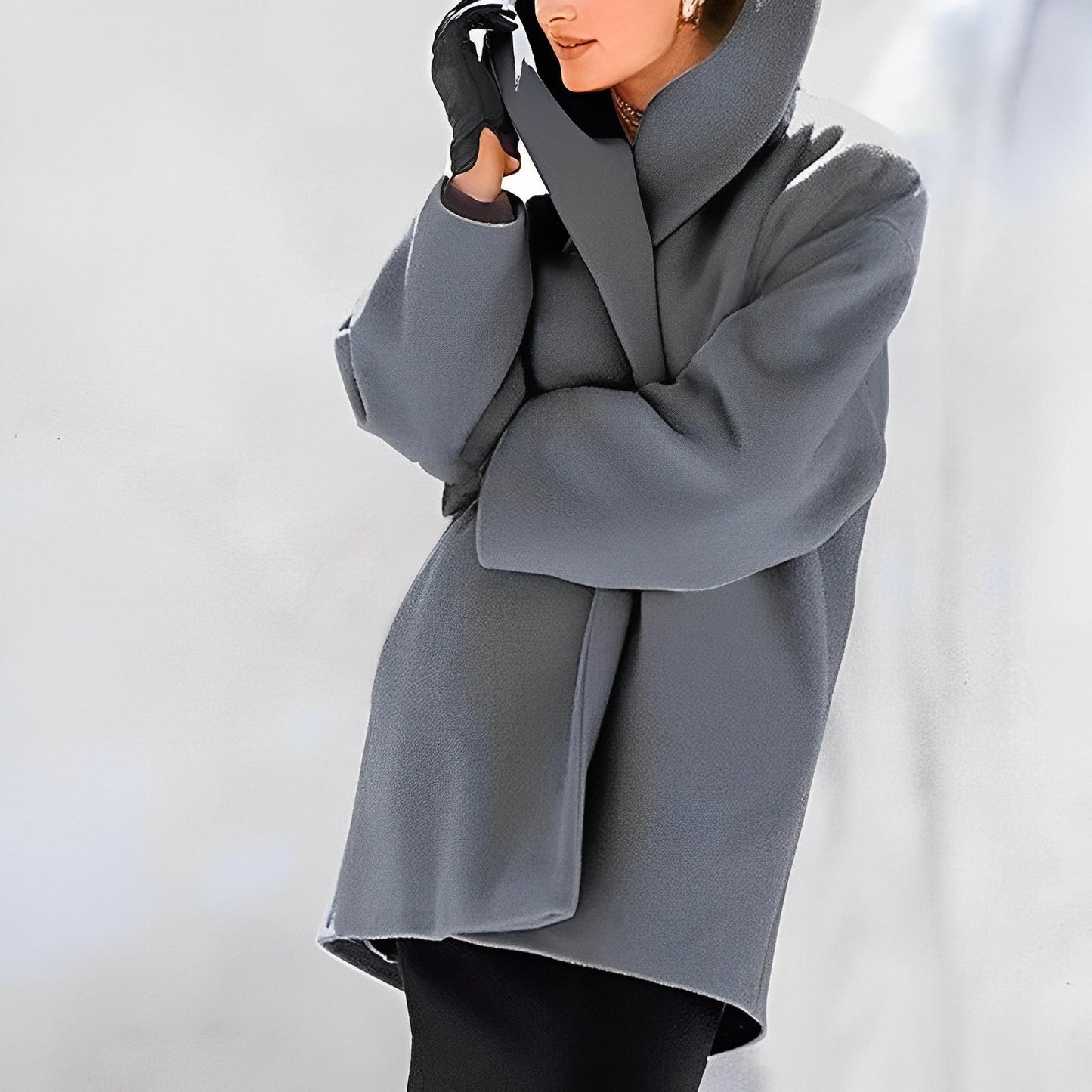 Gaëlle | Veste d’hiver femme chaude à coupe ample et couleur unie
