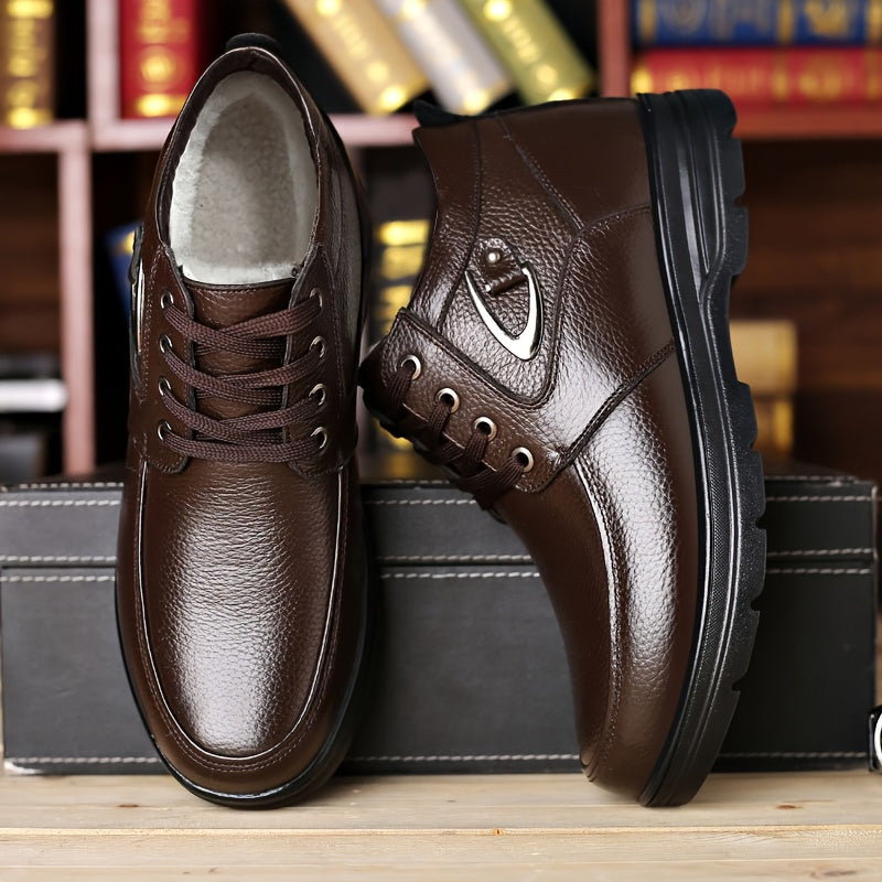 Quenric | Bottines Homme Hiver à Lacets avec Doublure Chaude et Rembourrée