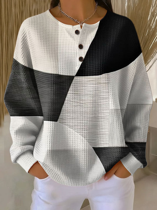 Haut Femme Colorblock Structuré | Style Moderne & Confort Quotidien