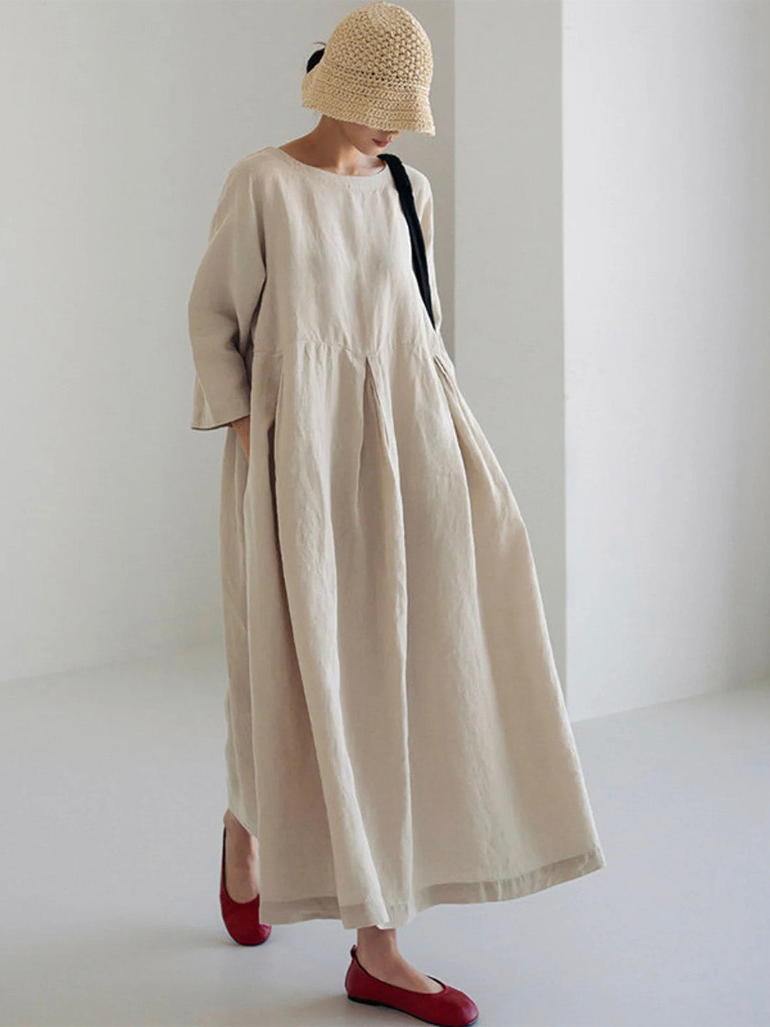 Capucine | Robe Longue Décontractée en Lin avec Poches pour un Style Chic et Aéré
