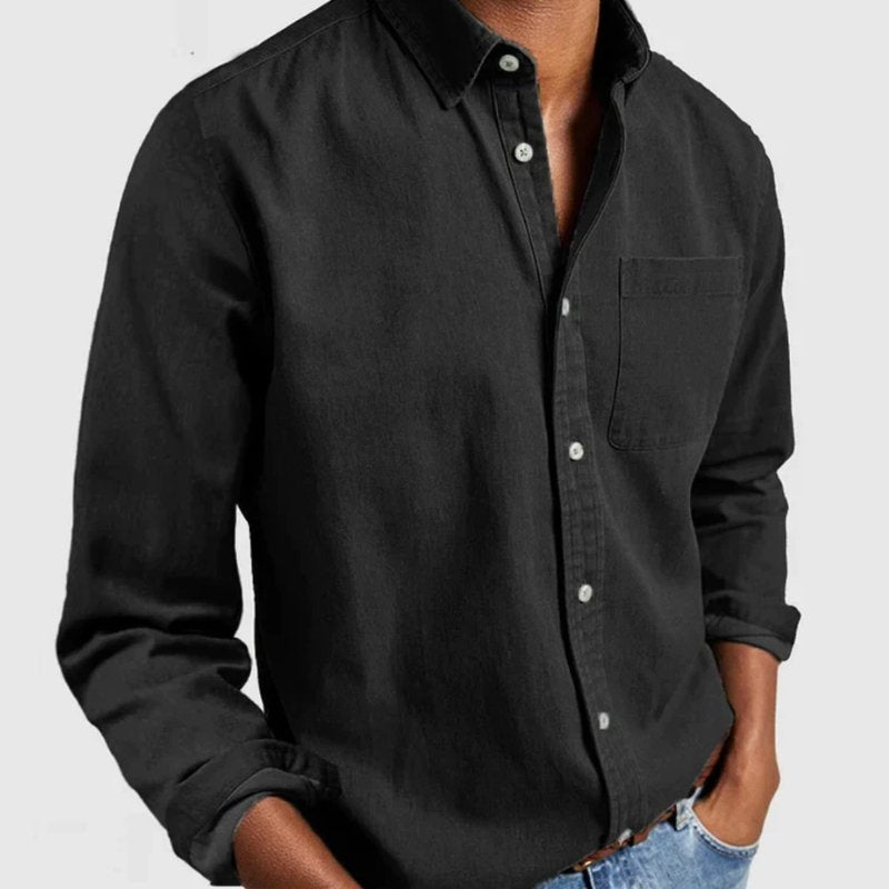 Chemise à manches longues avec poche poitrine – Classique, élégante & polyvalente