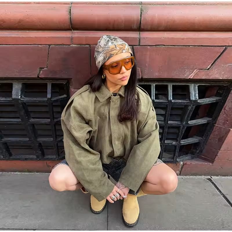 Oversized Velours Jacket Femme | Veste Chic et Confortable pour l’Automne