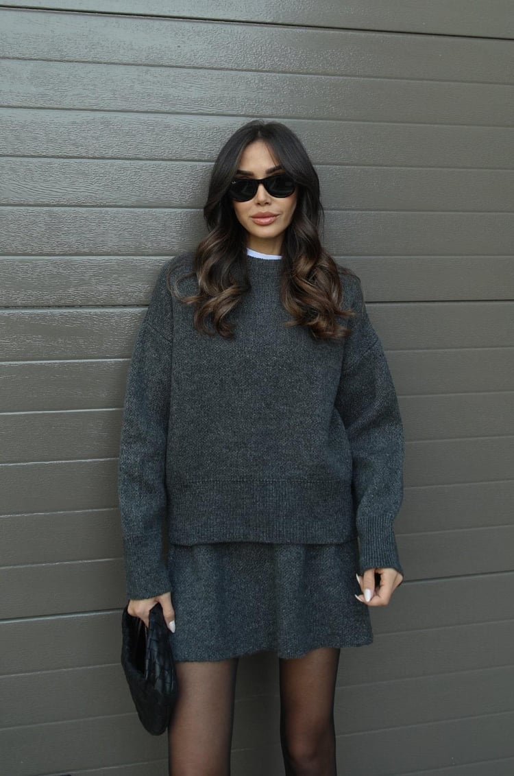Cozy Knit Set Femme | Pull & Mini-jupe Moderne